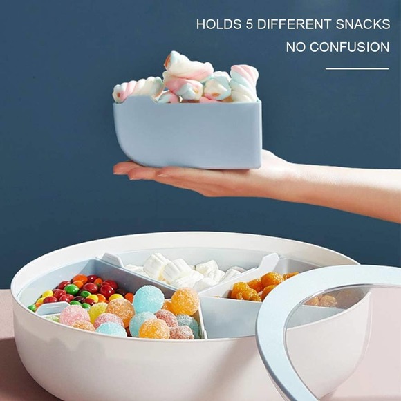 Seafoam color Snack Bowls Set Food Storage Box Serving Platter with Lid - Picture 4 of 5